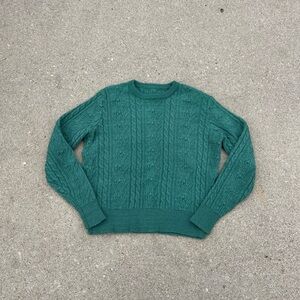 Vintage sea green wool cable knit sweater great condition
